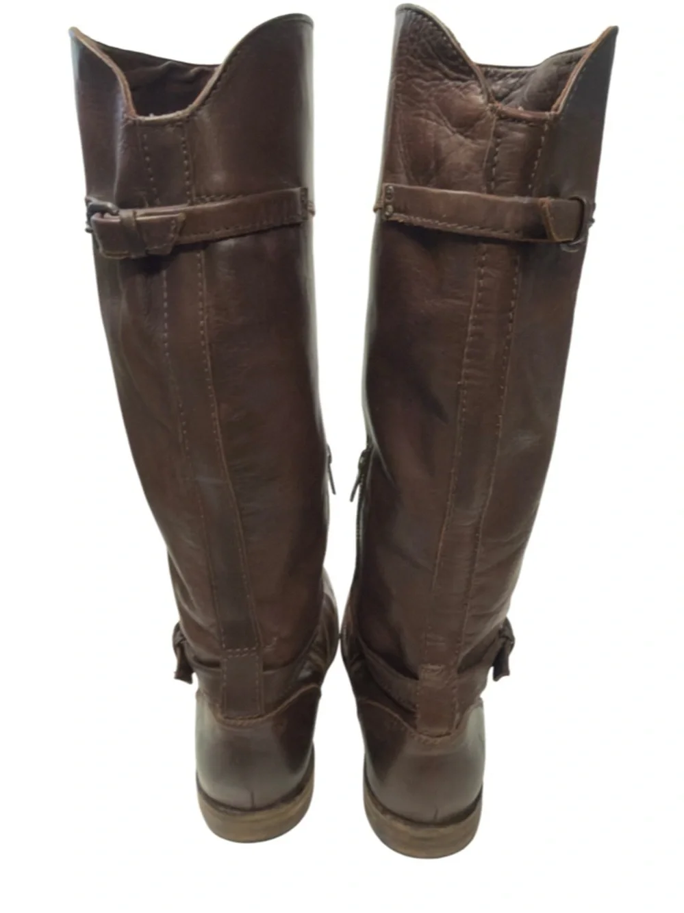 FRYE Phillip Dark Brown Leather Knee High Riding Boots Extended Calf Size 8.5